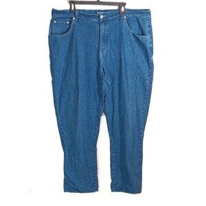 St. John’s Bay Straight Leg Jeans Womens 22W Tall Medium Wash High Rise Stretch